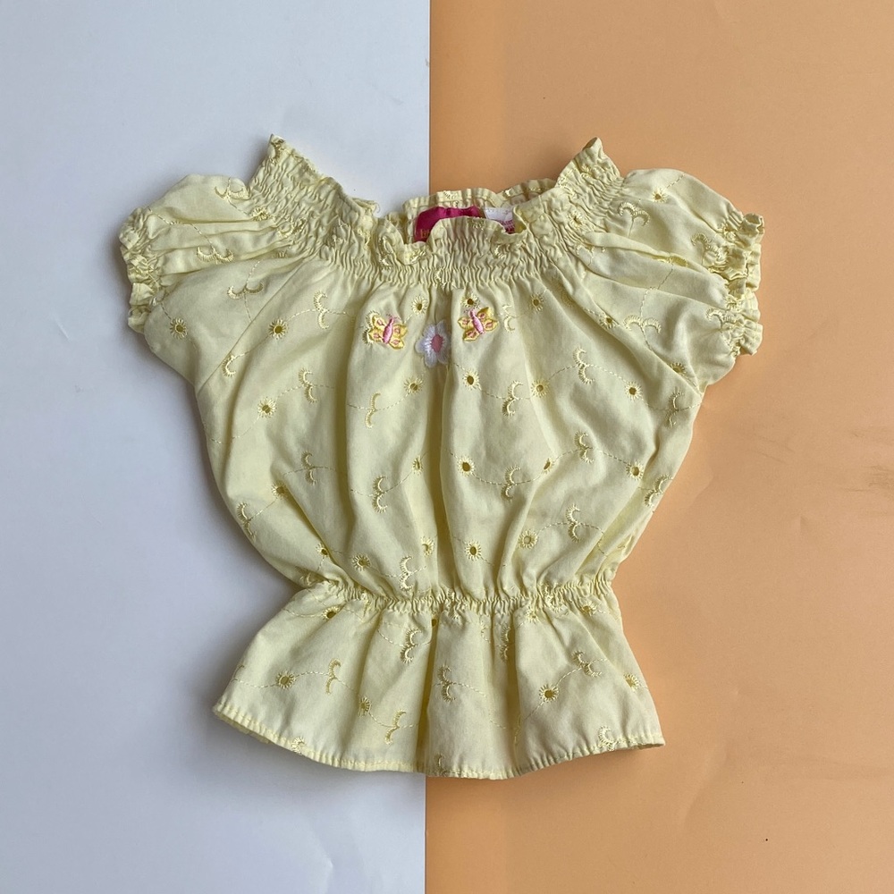 Sunny Yellow Kids Smocked Blouse